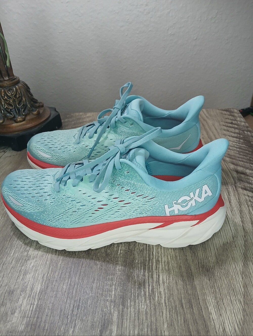 New HOKA Womens Running Shoes in Light Blue Size 9B